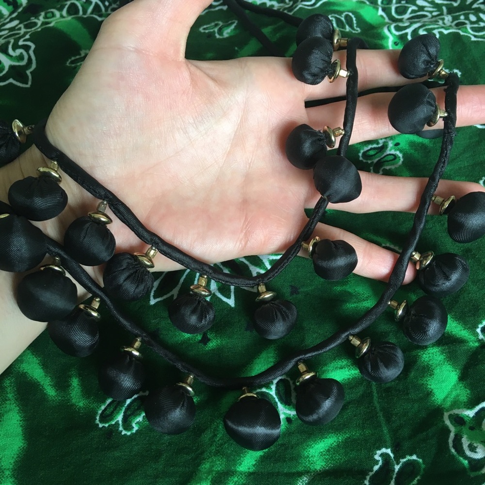 Chico’s Long Black Ball Layered Sweater Necklace